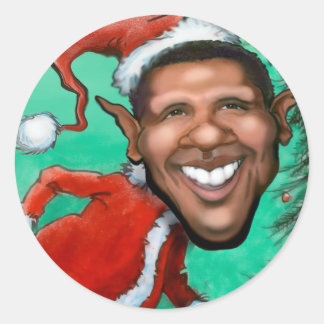 Sticker Rond Noël Obama
