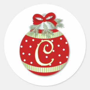 STICKER ROND NOËL ORNAMENT INITIAL C