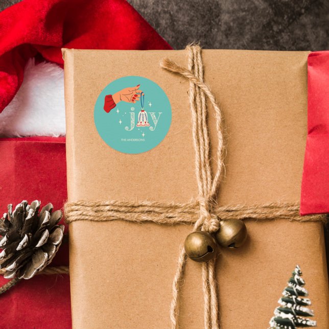 Sticker Rond Noël Ornament Joie Fête (Créateur téléchargé)