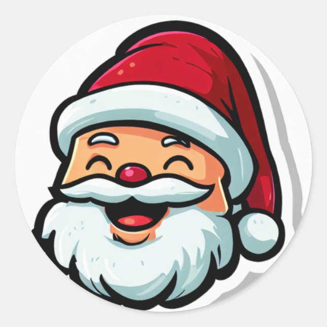 Sticker Rond Noël père Noël (Devant)