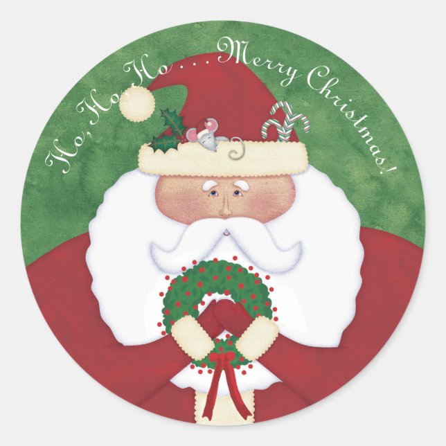 Sticker Rond Noël Père Noël (Devant)