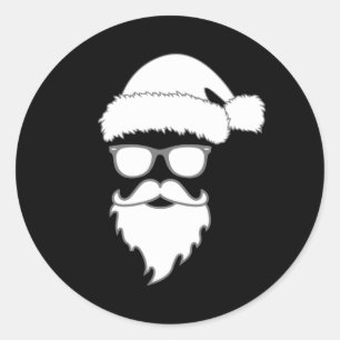 Sticker Rond Noël Père Noël Joyeux Amusant Idée cadeau