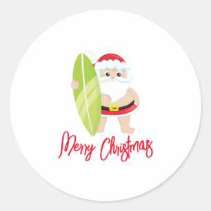 Sticker Rond Noël personnalisé du Père Noël