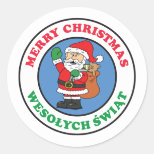Sticker Rond Noël polonais Wesolych Swiat