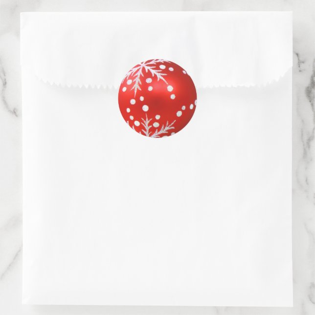 Sticker Rond Noël Red Baubles (Sac)