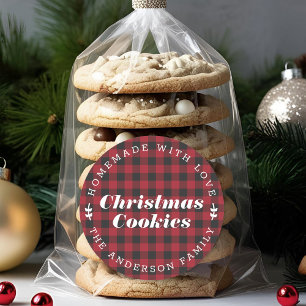 Sticker Rond Noël Rouge Buffalo chèque cadeau de cuisine maison