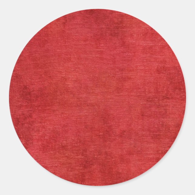 Sticker Rond Noël Rouge Tissu de Chenille (Devant)