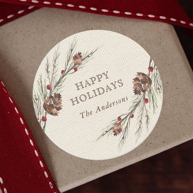 Sticker Rond Noël Russe Pinecone (Créateur téléchargé)