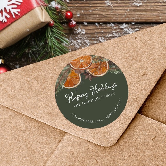 Sticker Rond Noël rustique (Créateur téléchargé)