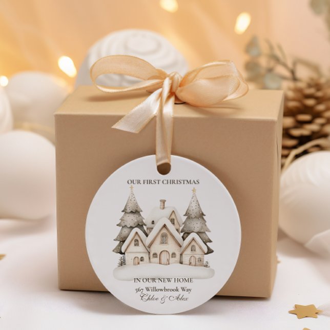 Sticker Rond Noël rustique neutre (Créateur téléchargé)