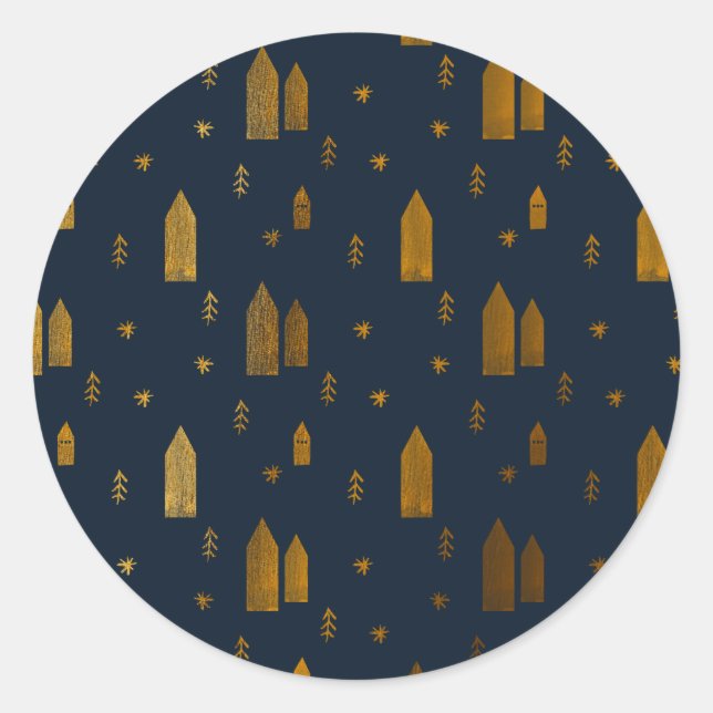 Sticker Rond Noël scandinave élégant (Devant)