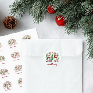 Sticker Rond Noël scandinave personnalisé