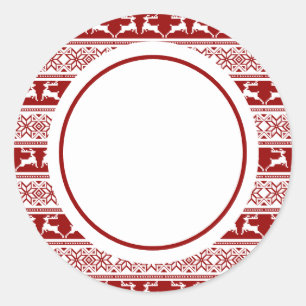 Sticker Rond Noël scandinave renne