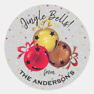 Sticker Rond Noël Sleigh Bells Snowflics Fêtes