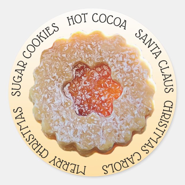 Sticker Rond Noël Sucre Cookie Holiday (Devant)