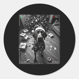 Sticker Rond Noël Super Danse Attrapé À L'Appareil Photo