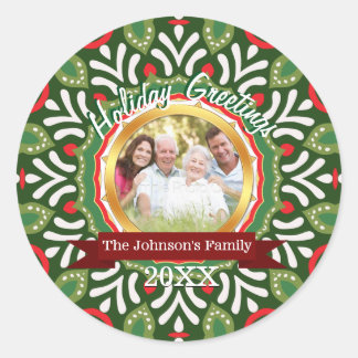 Sticker Rond Noël Tribe Famille Vacances Cadeau Photo