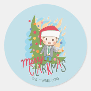 Sticker Rond Noël vacances Joyeux Clarkmas
