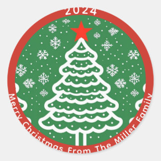 Sticker Rond Noël vert et rouge