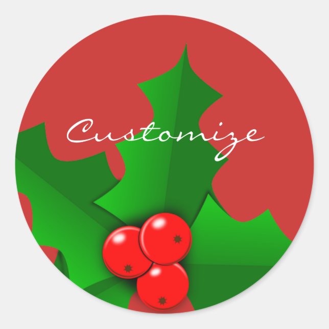 Sticker Rond Noël Vert et rouge saint Thunder_Cove (Devant)