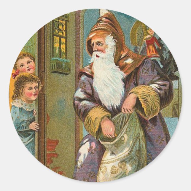 Sticker Rond Noël vintage (Devant)