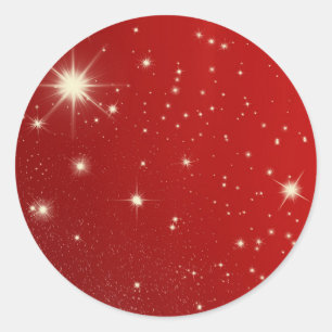 Sticker Rond Noël Vintage, Étoiles Brillantes dans la Galaxie R
