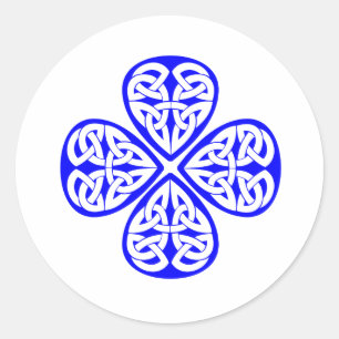 Sticker Rond noeud céleste shamrock bleu