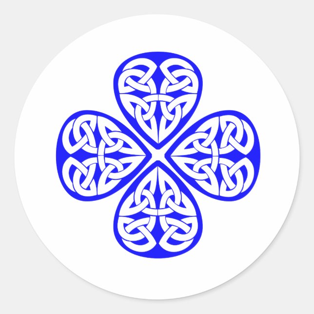 Sticker Rond noeud céleste shamrock bleu (Devant)