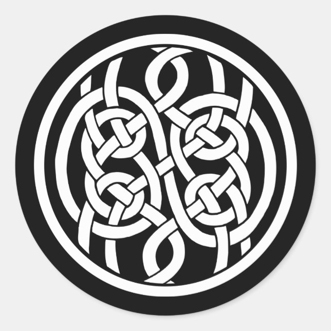 Sticker Rond Noeud Celtic Nordic Viking encadré (Devant)