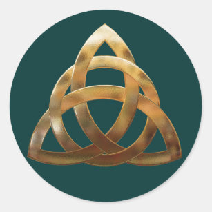 Sticker Rond Noeud celtique de trinité d'or