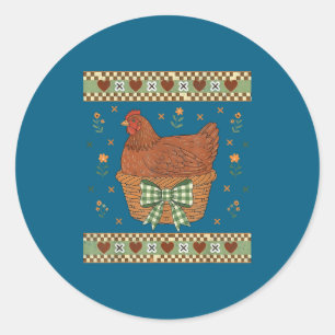 Sticker Rond Nœud Coquette de Nid de Poule Vintage