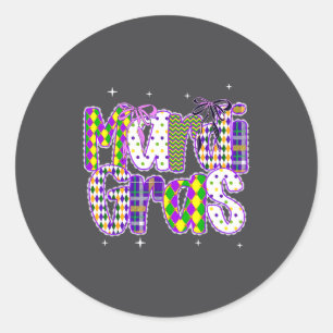 Sticker Rond Nœud Coquette Mardi Gras La Nouvelle-Orléans Louis