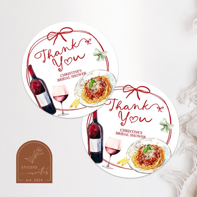 Sticker Rond Nœud Coquette Rouge C'est l'Amour (Créateur téléchargé)