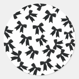 Sticker Rond Noeud en velours noir Élégant et chic Fête d'anniv