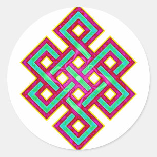 Sticker Rond noeud éternel bouddhiste