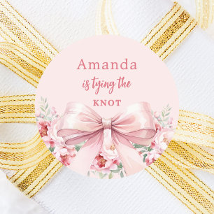 Sticker Rond Noeud papillon floral rose pour enterrement de vie