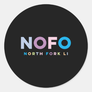 Sticker Rond Nofo North Fork Long Island Vacances colorées