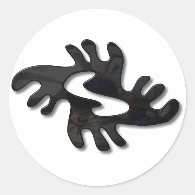 Sticker Rond Noir Adinkra-peace brillant (Devant)