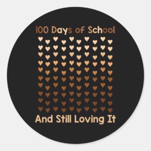Sticker Rond Noir Afro 100 Jours D'École Melanin Coeur Afrique