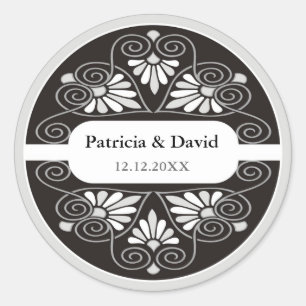 Sticker Rond Noir Argent Noir Favoriser les phoques