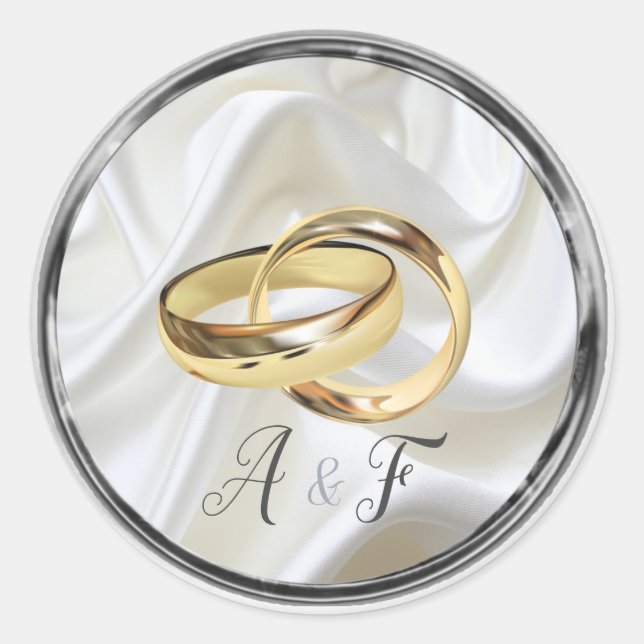 Sticker Rond Noir avec argent sur soie ivoire (Devant)