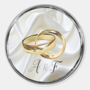 Sticker Rond Noir avec argent sur soie ivoire