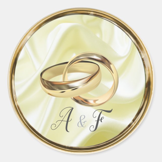 Sticker Rond Noir avec or sur soie Champagne (Devant)