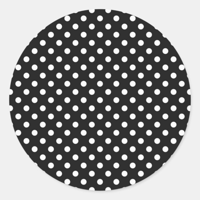 Sticker Rond Noir avec points blancs (Devant)