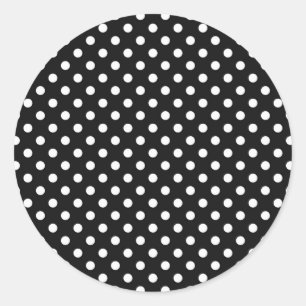 Sticker Rond Noir avec points blancs