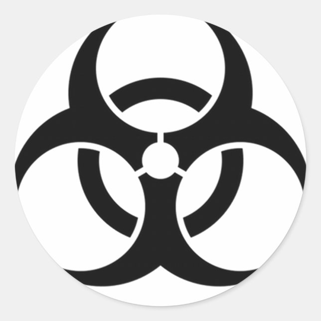 Sticker Rond noir biodanger (Devant)