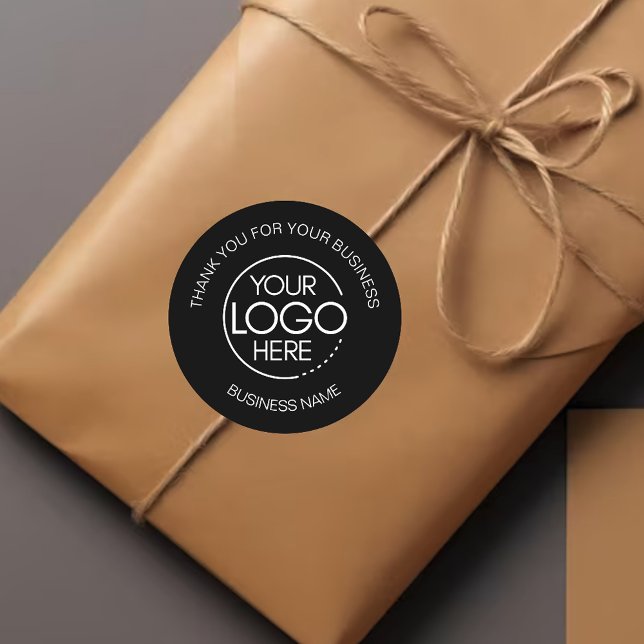 Sticker Rond Noir Black Business Merci (Créateur téléchargé)