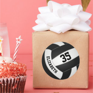 Sticker Rond noir blanc équipe couleurs garçons filles volley-b