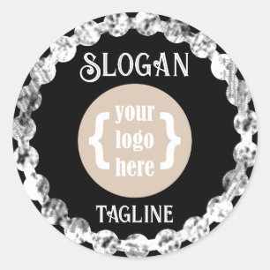 Sticker Rond Noir blanc, logo