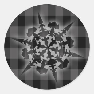 Sticker Rond Noir Blanc Noël Carte Enveloppe Phoques